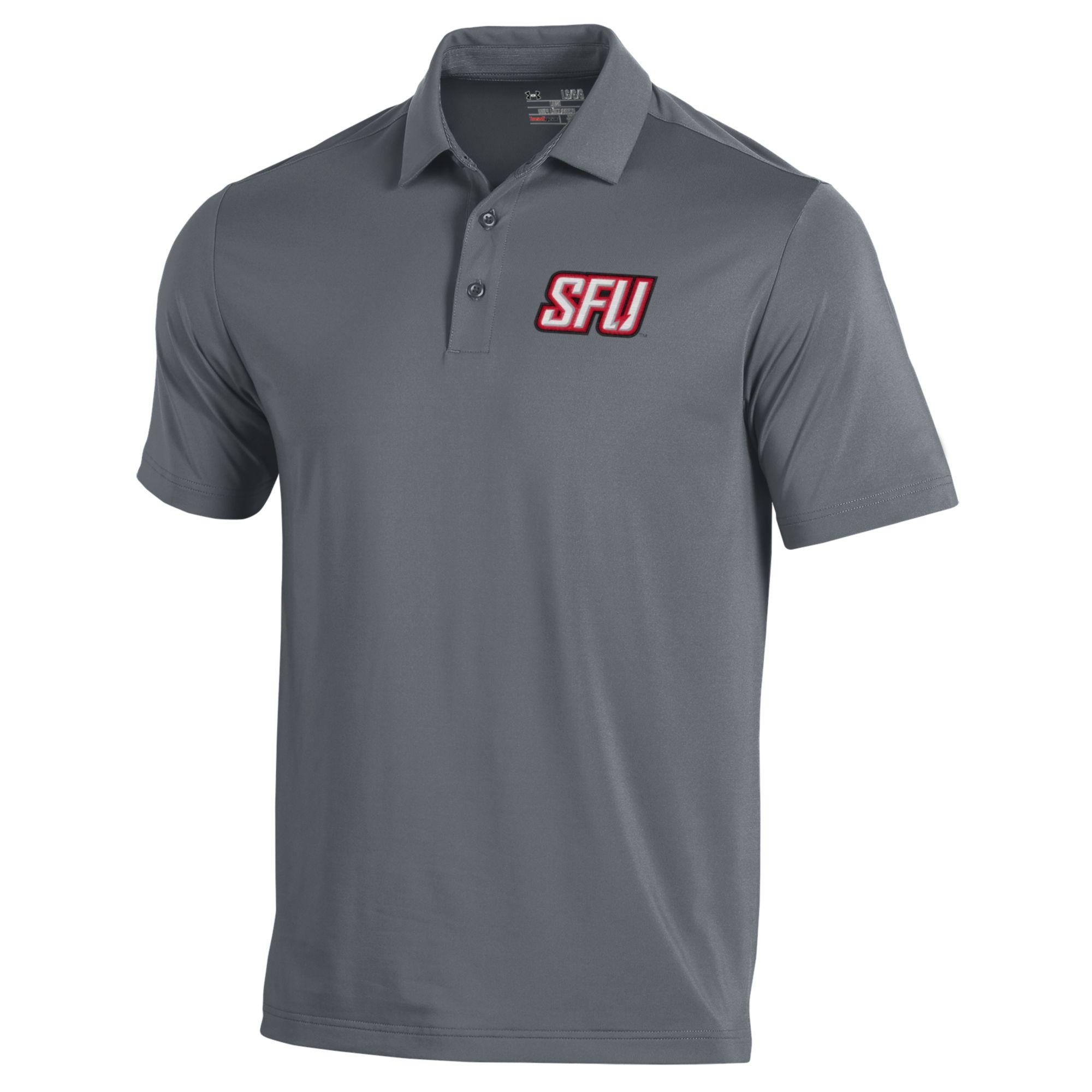 Men's Under Armour Gray Saint Francis Cougars Performance Polo - Image 9