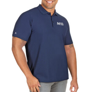 Men's Antigua Navy Mid Michigan College Big & Tall Legacy Pique Polo