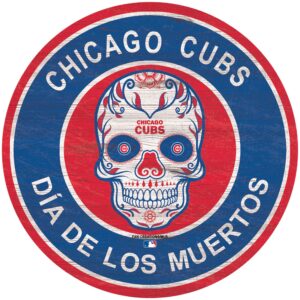 Chicago Cubs 12'' Sugar Skull Circle Sign