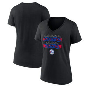 Women's Black Philadelphia 76ers Core Hometown V-Neck T-Shirt
