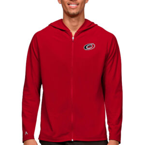 Men's Antigua Red Carolina Hurricanes Logo Legacy Full-Zip Hoodie