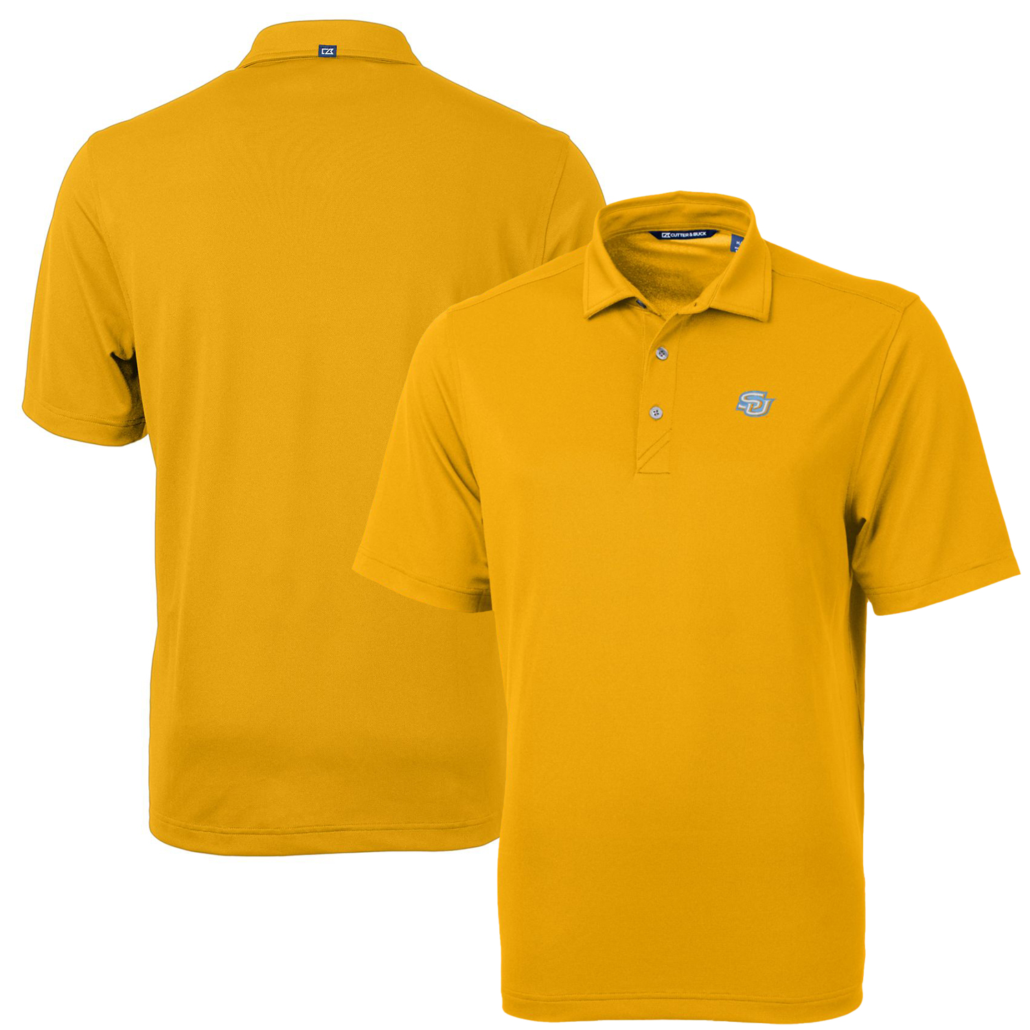 Men's Cutter & Buck Gold Southern University Jaguars Virtue Eco Pique Recycled Polo - Image 5