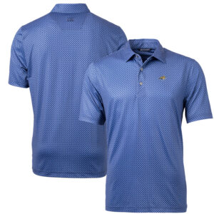 Men's Cutter & Buck Navy Montana State Bobcats Pike Banner Print Polo