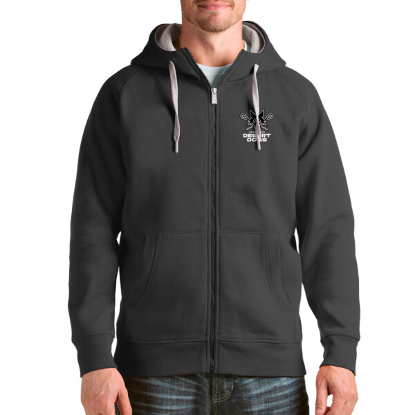 Men's Antigua Charcoal Las Vegas Desert Dogs Victory Full-Zip Hoodie