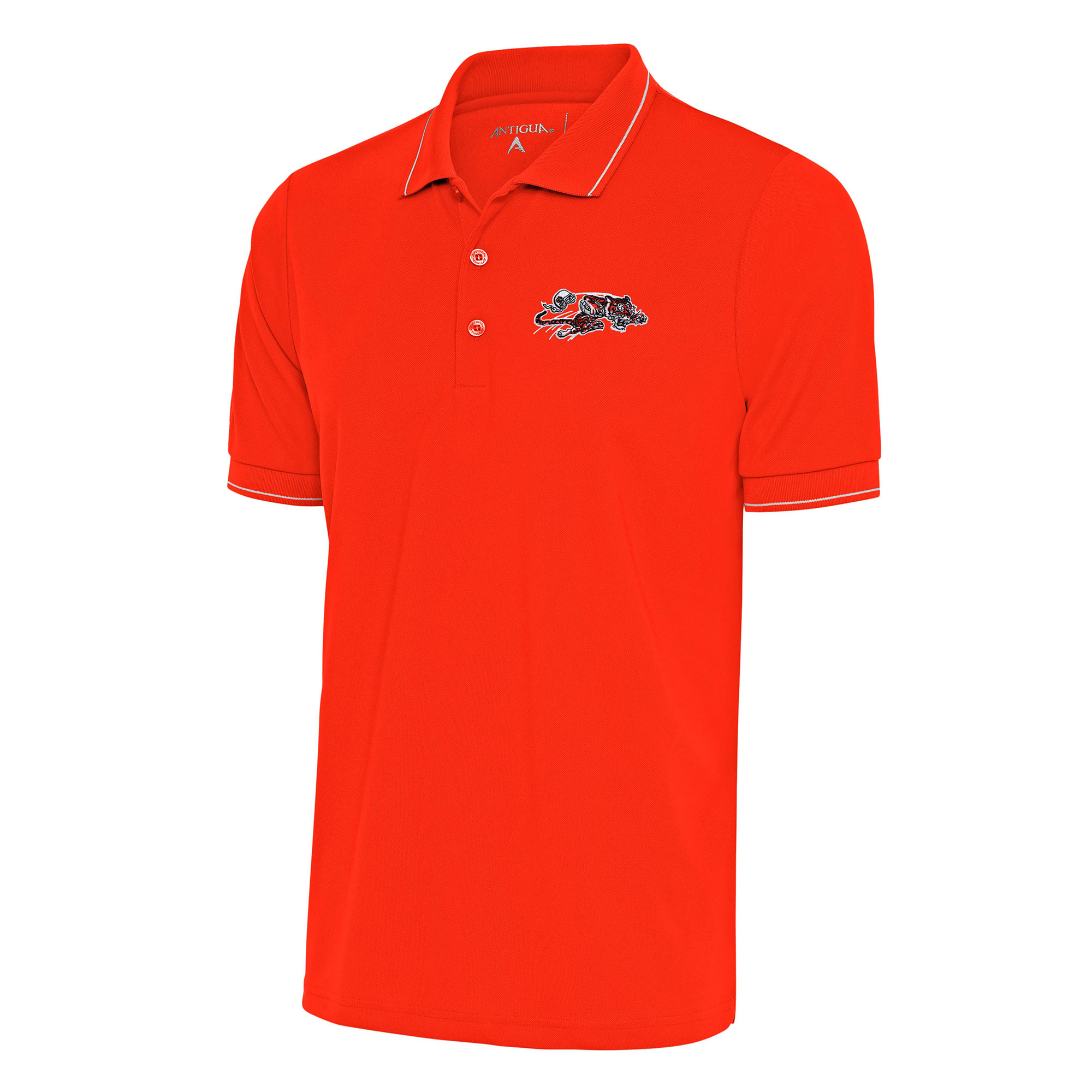 Men's Antigua Orange Cincinnati Bengals Team Logo Throwback Affluent Polo