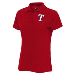 Women's Antigua Red Texas Rangers Logo Legacy Pique Polo