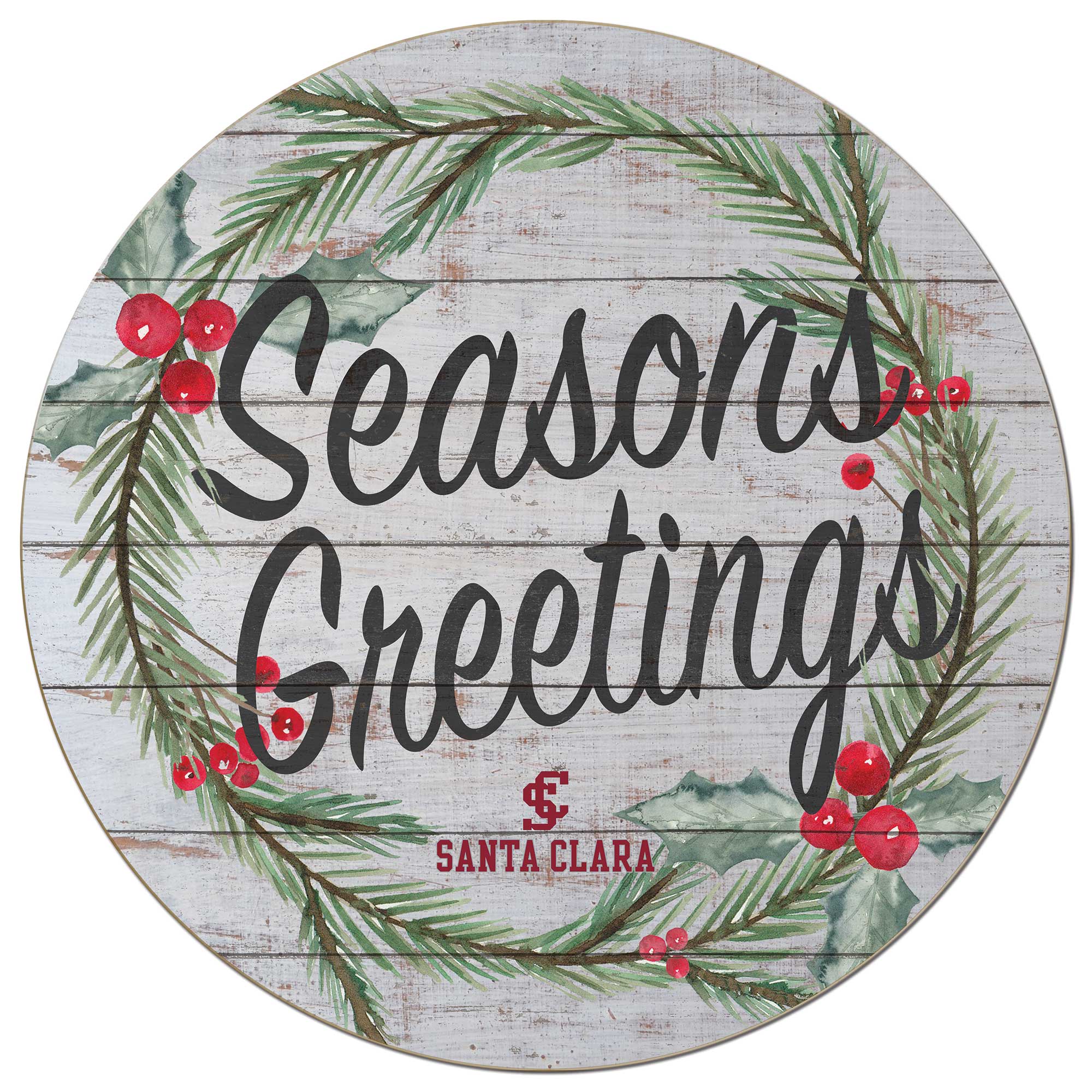Santa Clara Broncos 20'' x 20'' Season's Greetings Circle