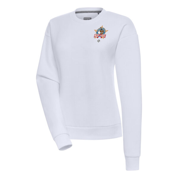 Women's Antigua White Negro League Victory Crewneck Pullover Sweatshirt