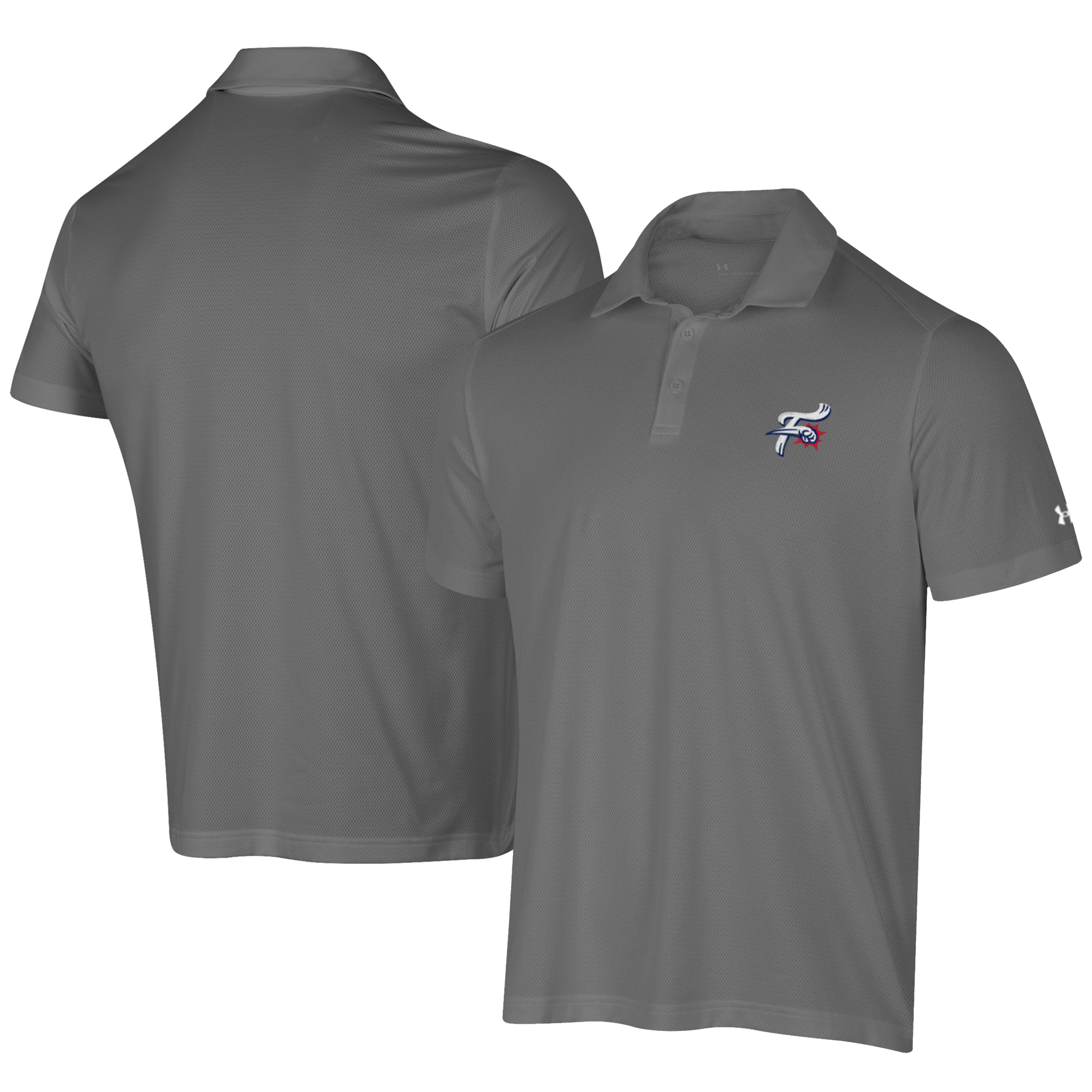 Men's Under Armour Gray Reading Phillies Tech Mesh Performance Polo