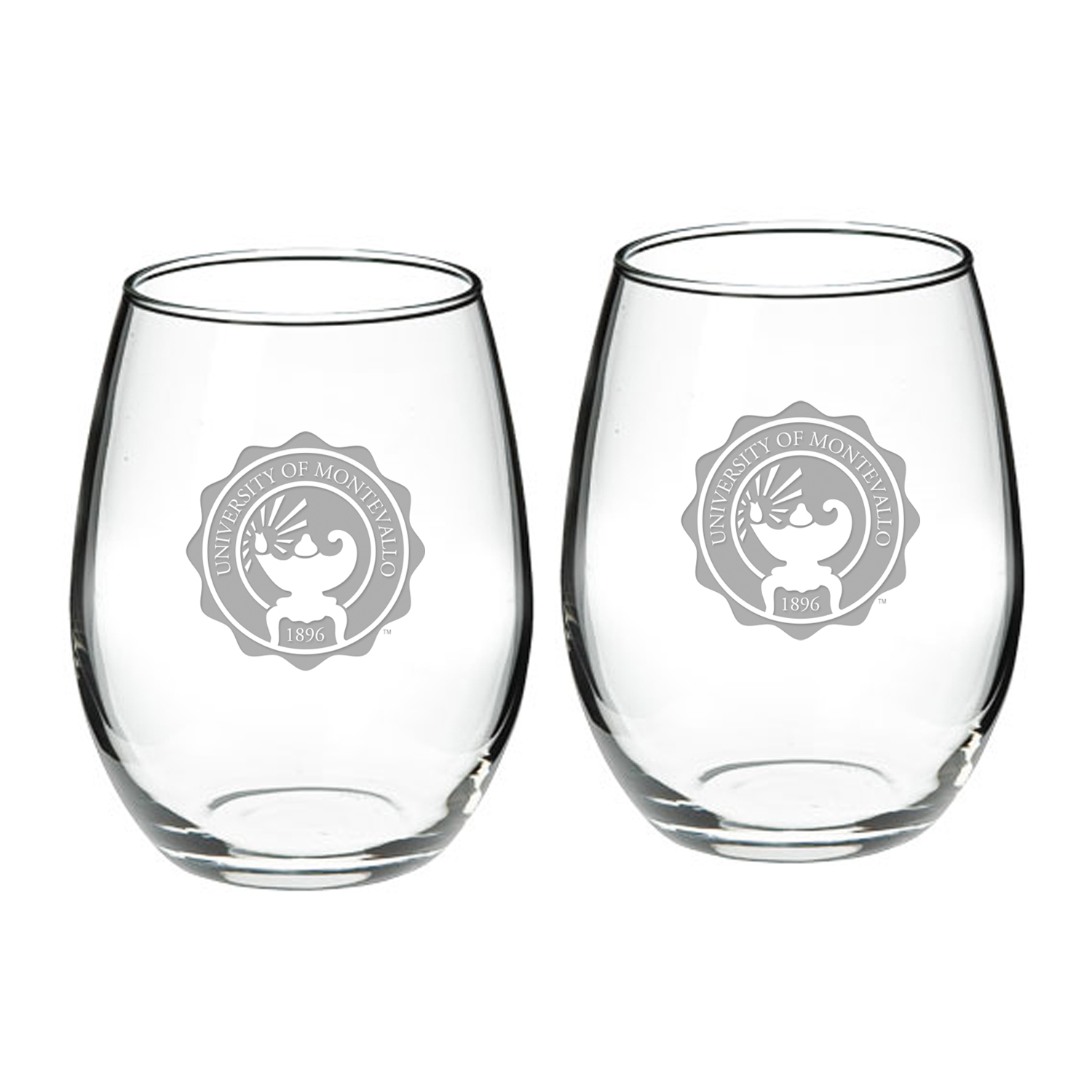 Montevallo Falcons Team Graphic Two-Piece 21oz. Stemless Wine Glass Set
