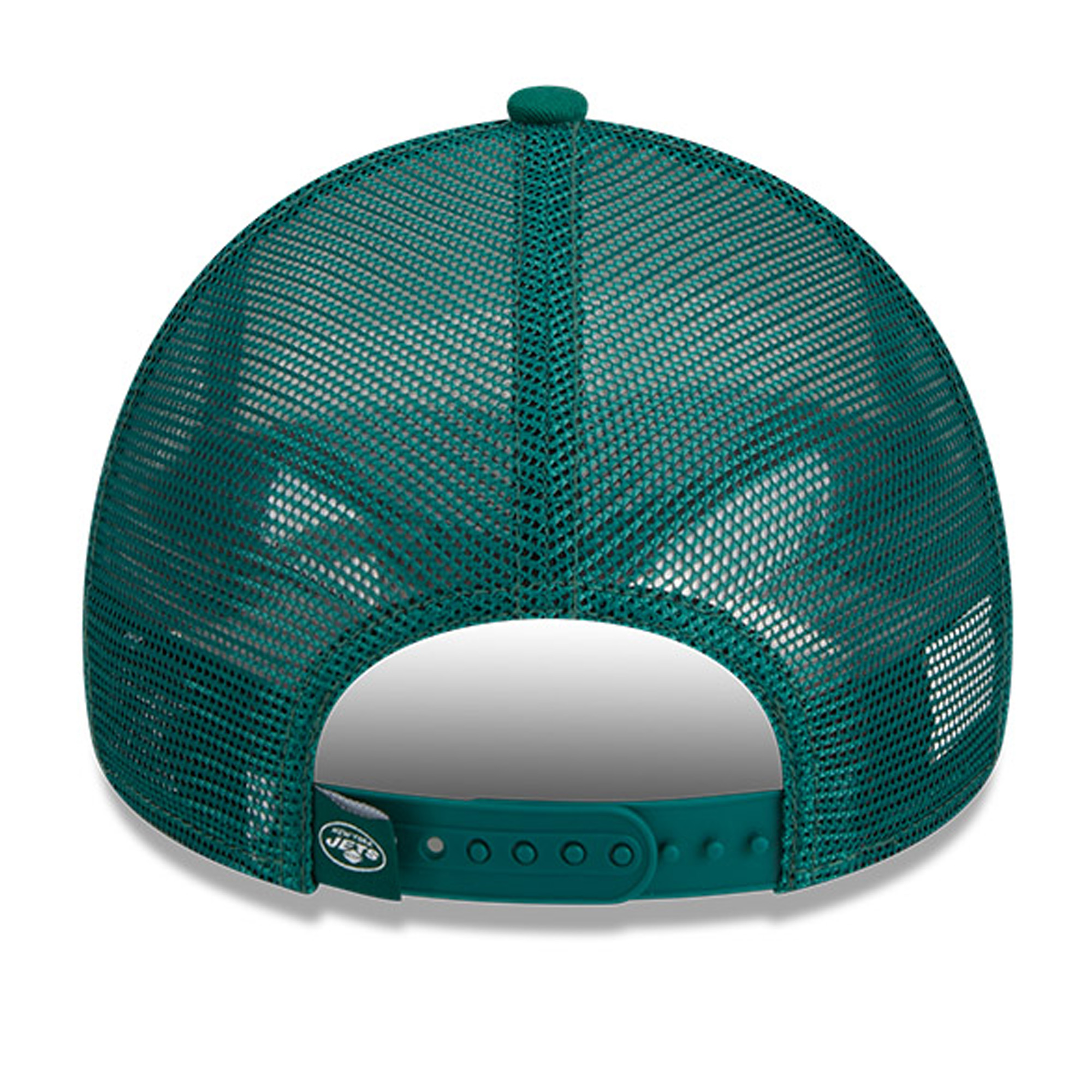 Men's New Era White/Green New York Jets Stacked A-Frame Trucker 9FORTY Adjustable Hat - Image 5