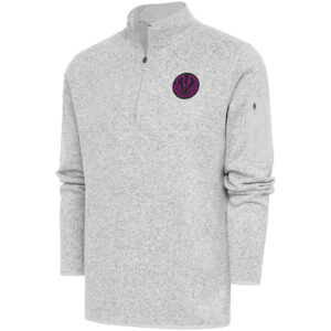 Men's Antigua  Heather Gray NBA G League Ignite Fortune Quarter-Zip Pullover Jacket