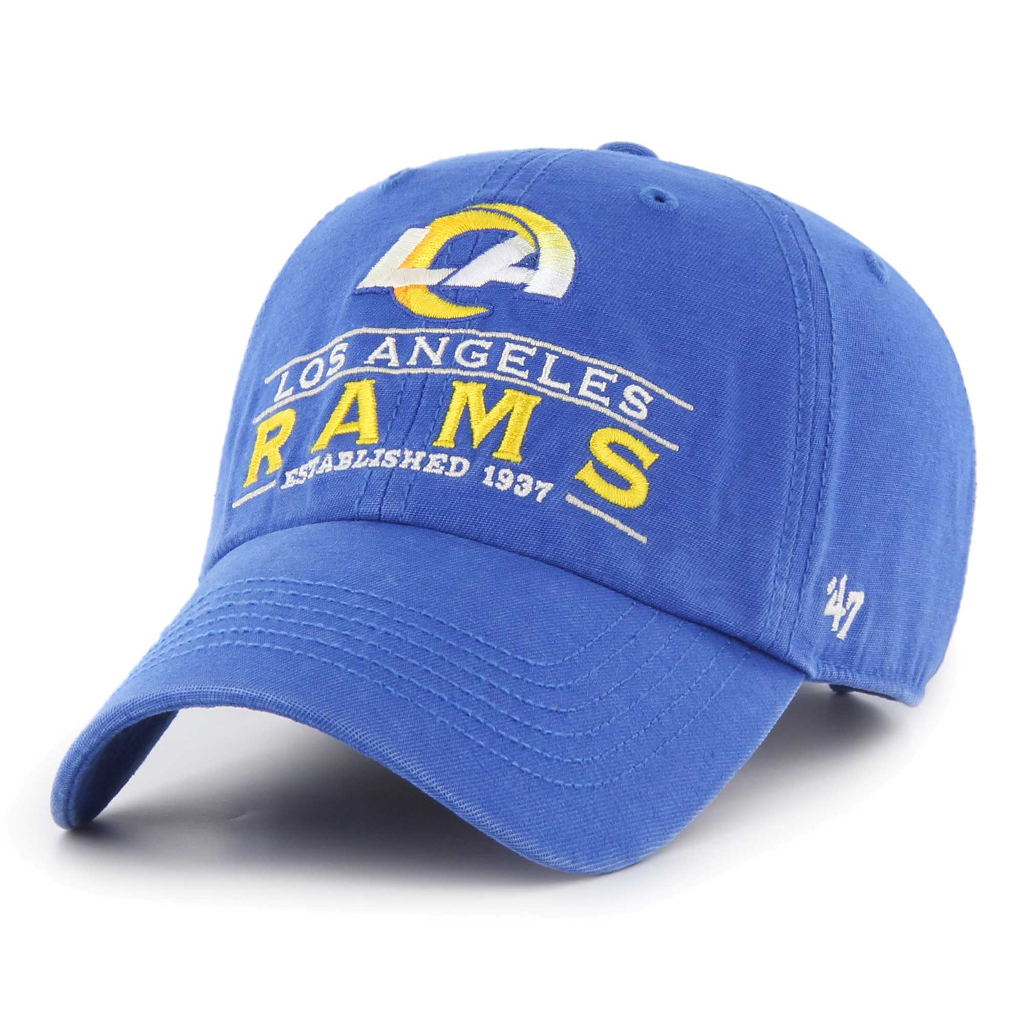 Men's '47 Royal Los Angeles Rams Vernon Clean Up Adjustable Hat - Image 5