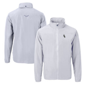 Men's Cutter & Buck Gray Chicago White Sox Charter Eco Recycled Full-Zip Jacket