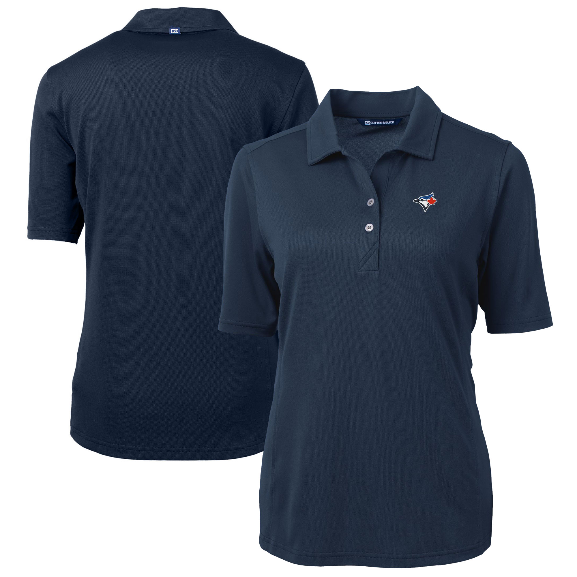 Women's Cutter & Buck Navy Toronto Blue Jays DryTec Virtue Eco Pique Recycled Polo