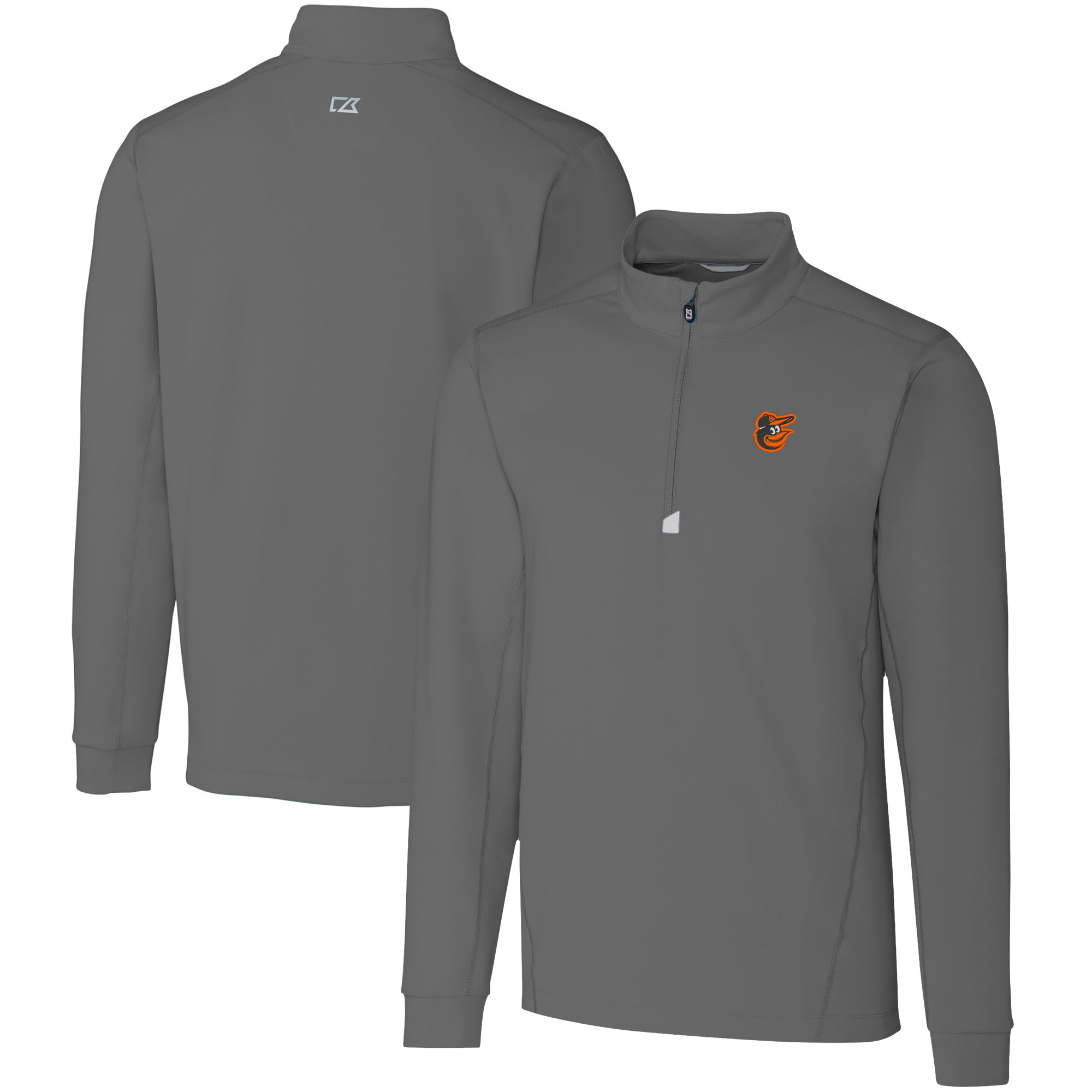Men's Cutter & Buck Gray Baltimore Orioles Traverse Stretch Quarter-Zip Pullover Top