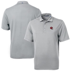Men's Cutter & Buck  Silver Kansas City Chiefs Helmet Virtue Eco Pique Recycled Polo