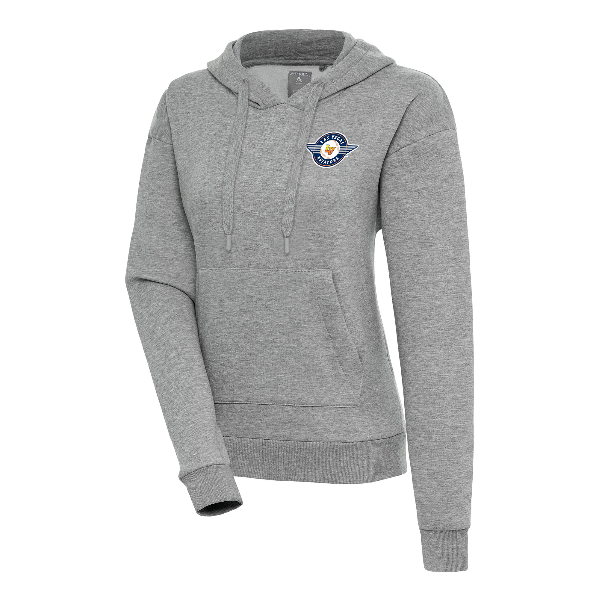 Women's Antigua Heather Gray Las Vegas Aviators Victory Pullover Hoodie
