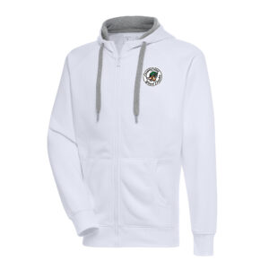 Men's Antigua  White Down East Wood Ducks Victory Full-Zip Hoodie
