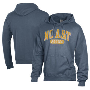Men's Comfort Wash  Navy North Carolina A&T Aggies Lightweight Fleece Pullover Hoodie