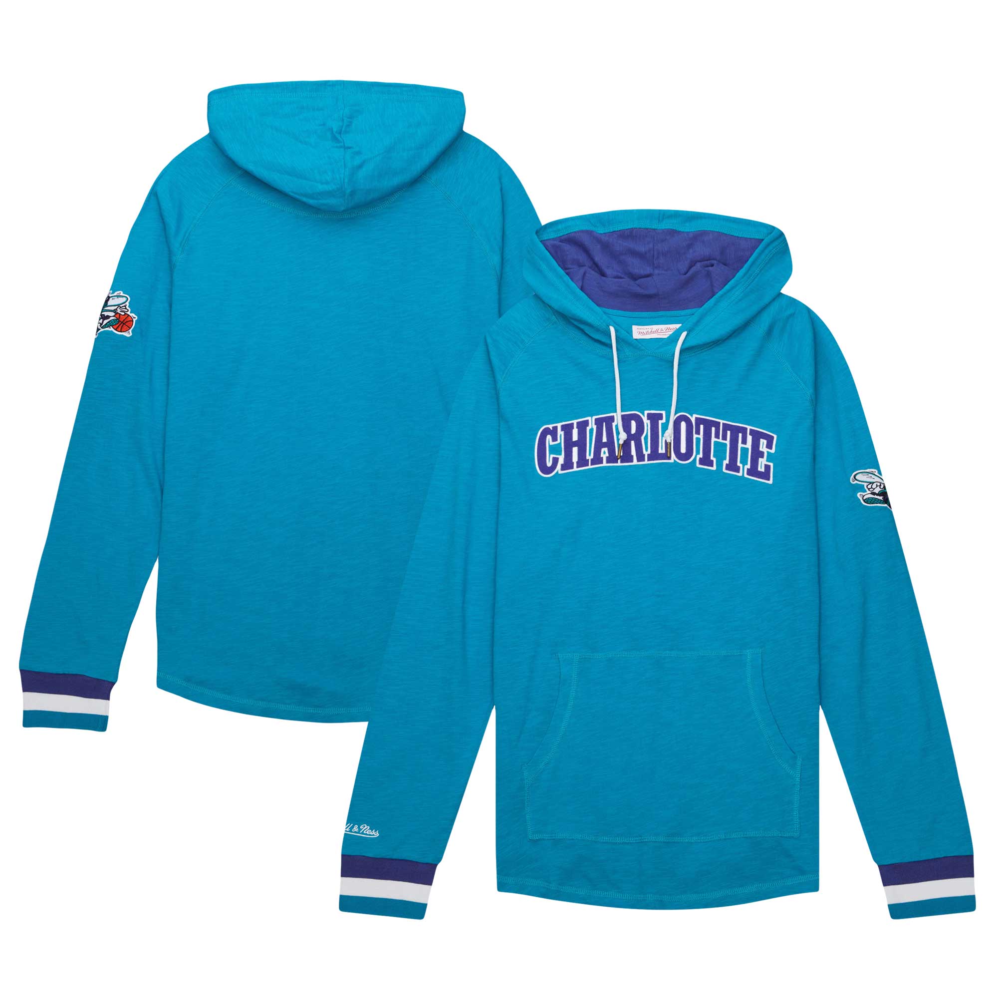 Men's Mitchell & Ness Teal Charlotte Hornets Hardwood Classics Legendary Slub Pullover Hoodie