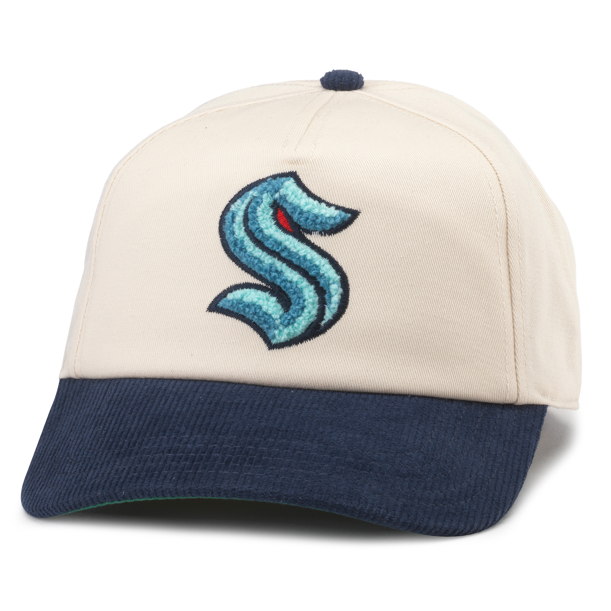 Men's American Needle White/Deep Sea Blue Seattle Kraken Burnett Adjustable Hat - Image 4