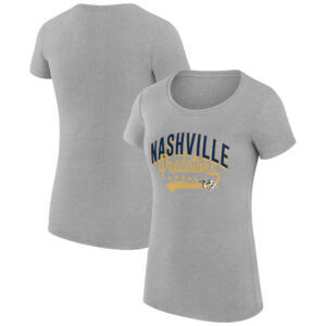 Women's G-III 4Her by Carl Banks Gray Nashville Predators Filigree Logo Fitted T-Shirt