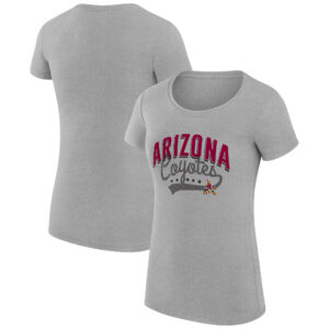 Women's G-III 4Her by Carl Banks Gray Arizona Coyotes Filigree Logo Fitted T-Shirt