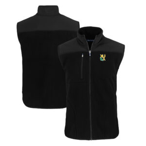 Men's Cutter & Buck  Black Xavier University of Louisiana Gold Rush Big & Tall Cascade Eco Sherpa Fleece Full-Zip Vest