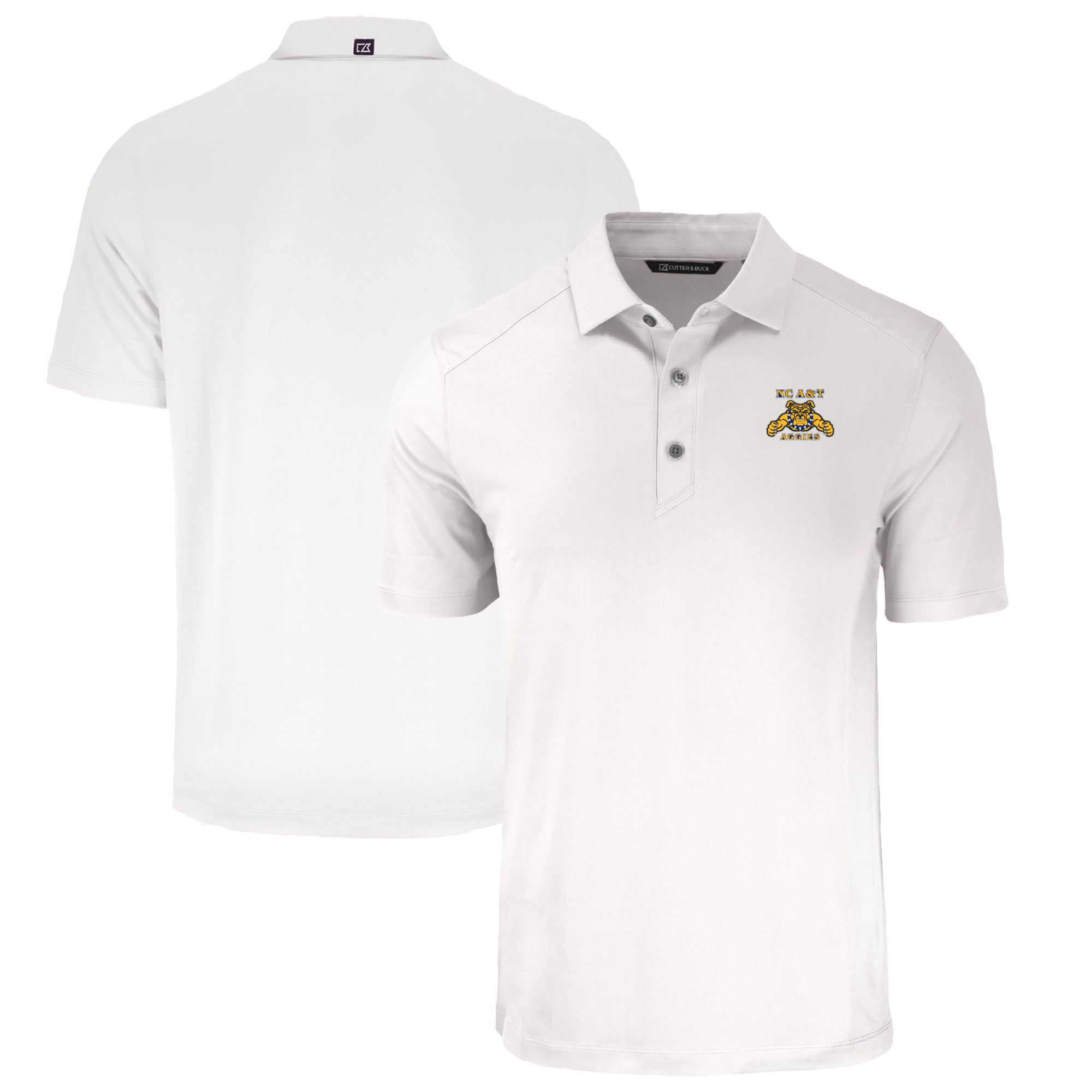 Men's Cutter & Buck White North Carolina A&T Aggies Big & Tall Forge Eco Stretch Recycled Polo - Image 2
