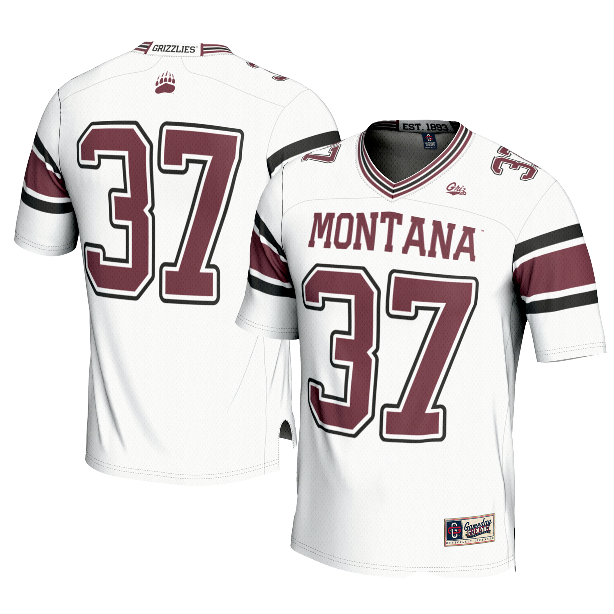 Youth GameDay Greats #37 White Montana Grizzlies Football Jersey