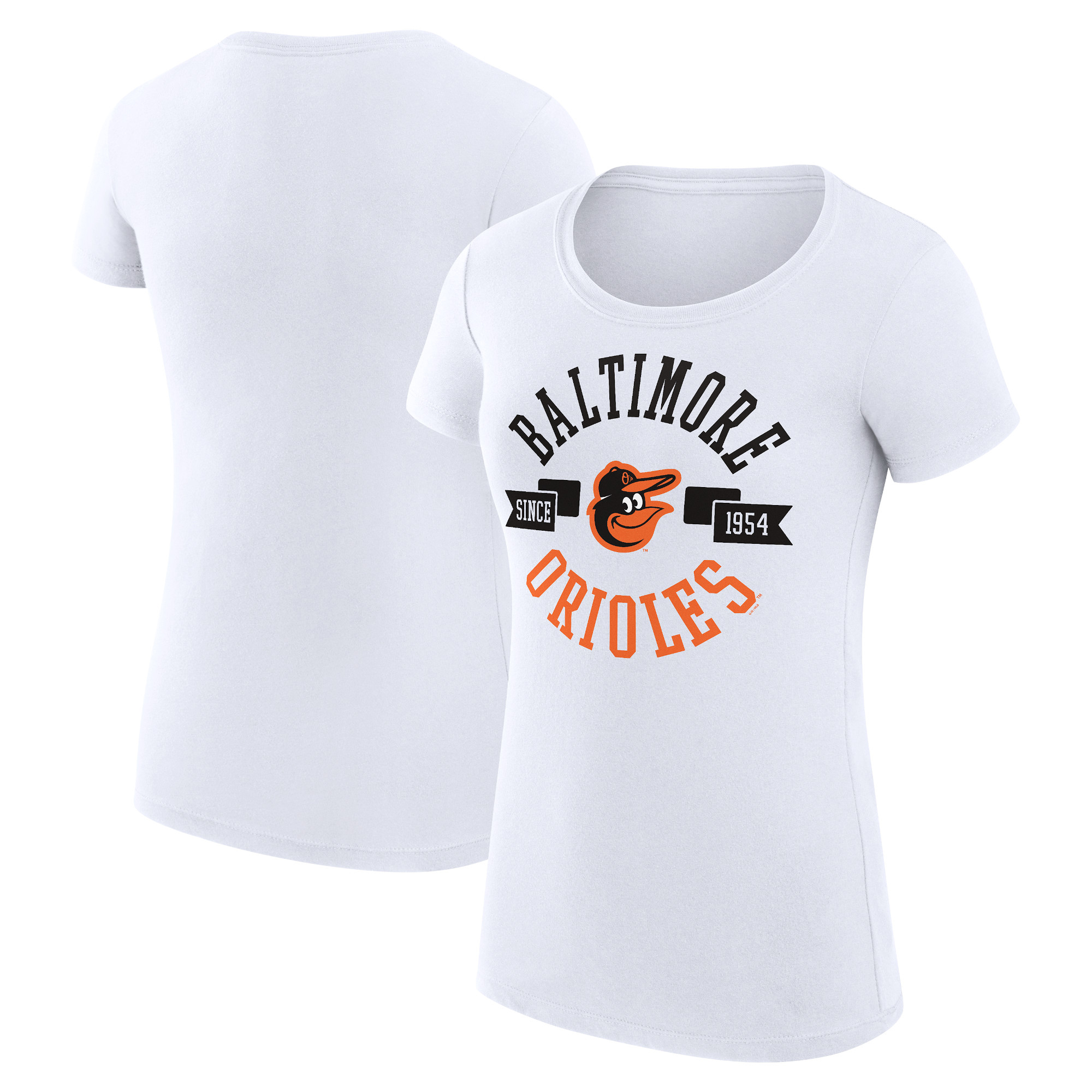 Women's G-III 4Her by Carl Banks White Baltimore Orioles City Graphic Fitted T-Shirt