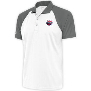 Men's Antigua  White/Steel USA Swimming Nova Polo