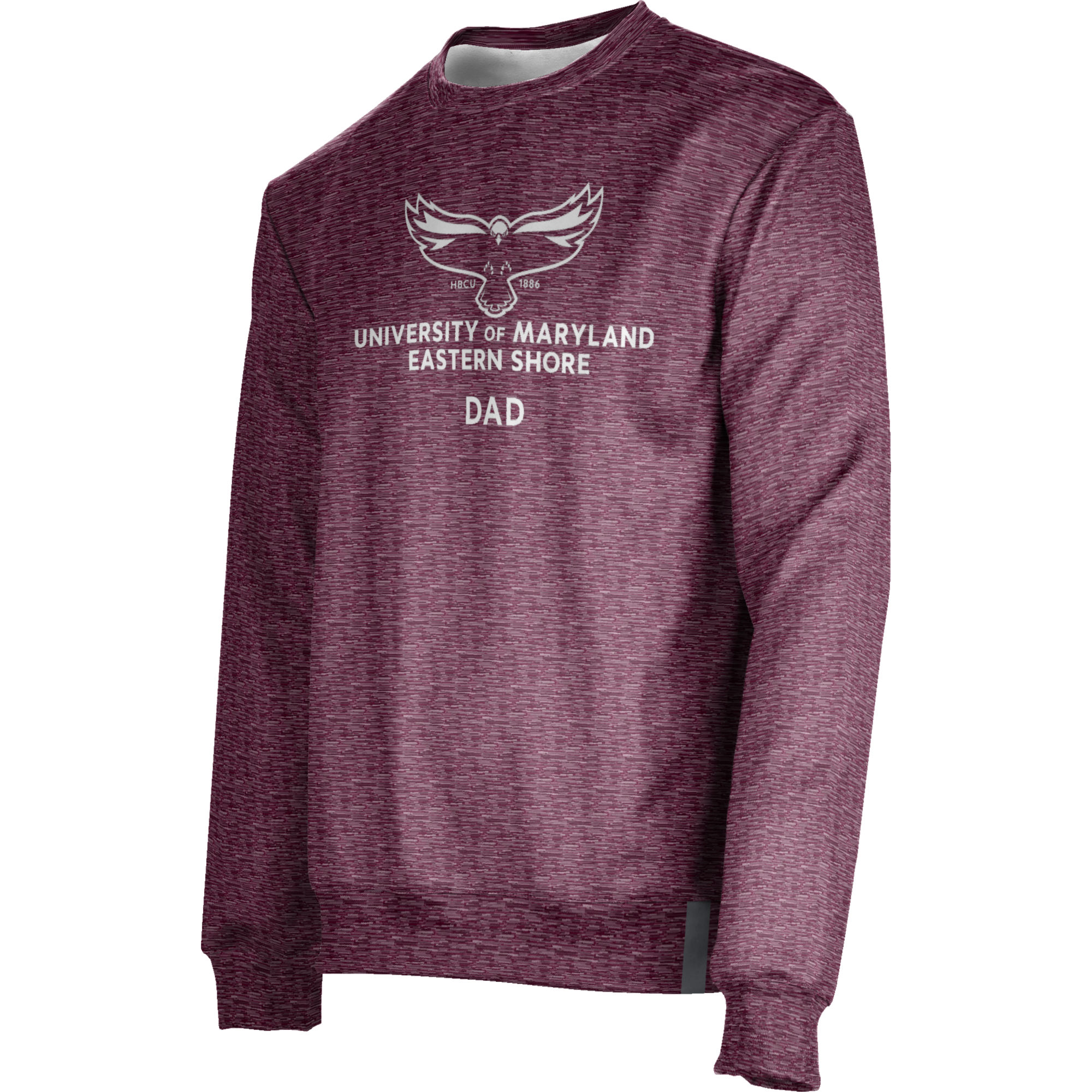 Men's ProSphere Maroon Maryland Eastern Shore Hawks Dad Name Drop Crewneck Pullover Sweatshirt - Image 3