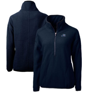 Women's Cutter & Buck Navy West Michigan Whitecaps Cascade Eco Sherpa Fleece Half-Zip Jacket