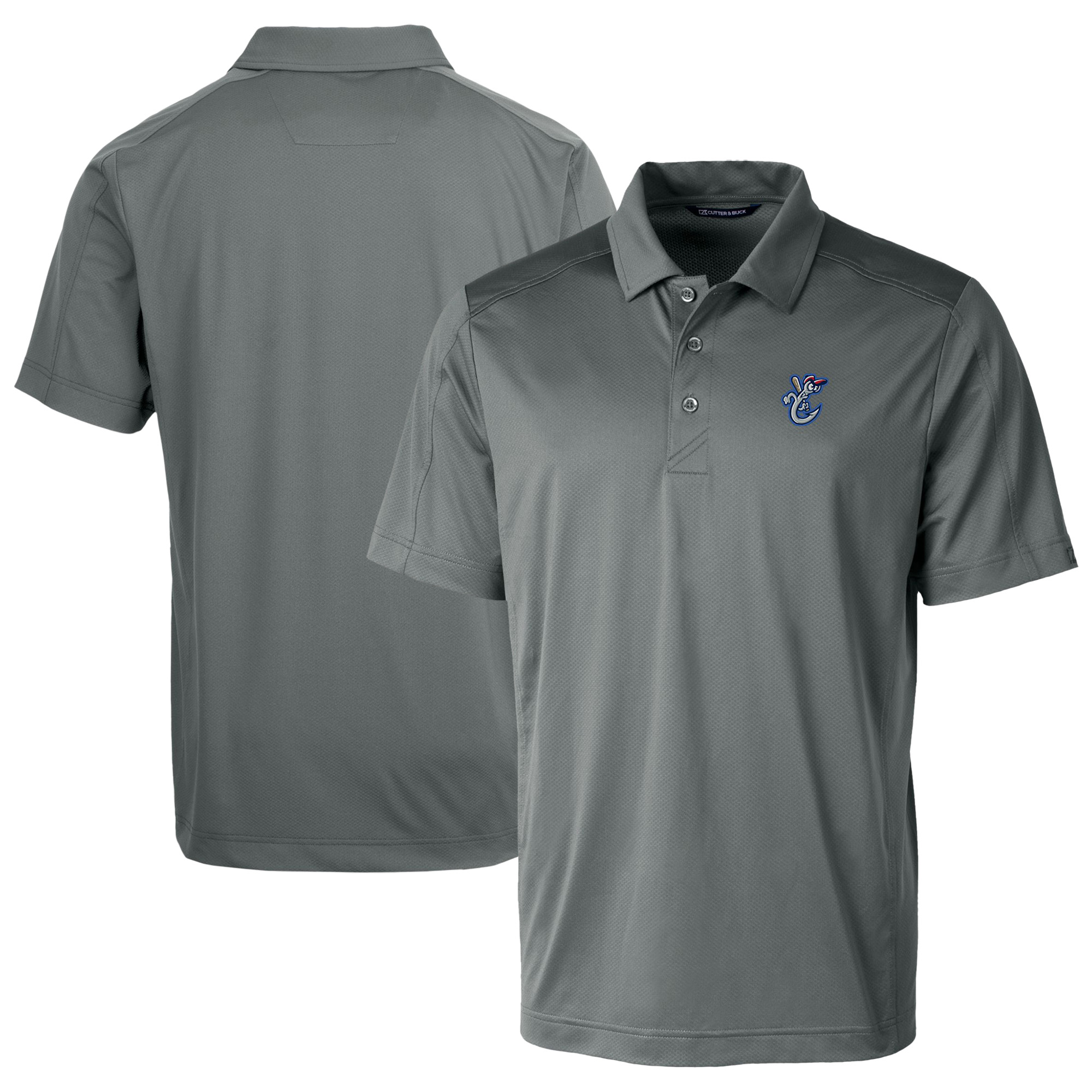 Men's Cutter & Buck Gray Corpus Christi Hooks Prospect Textured Stretch Polo - Image 2