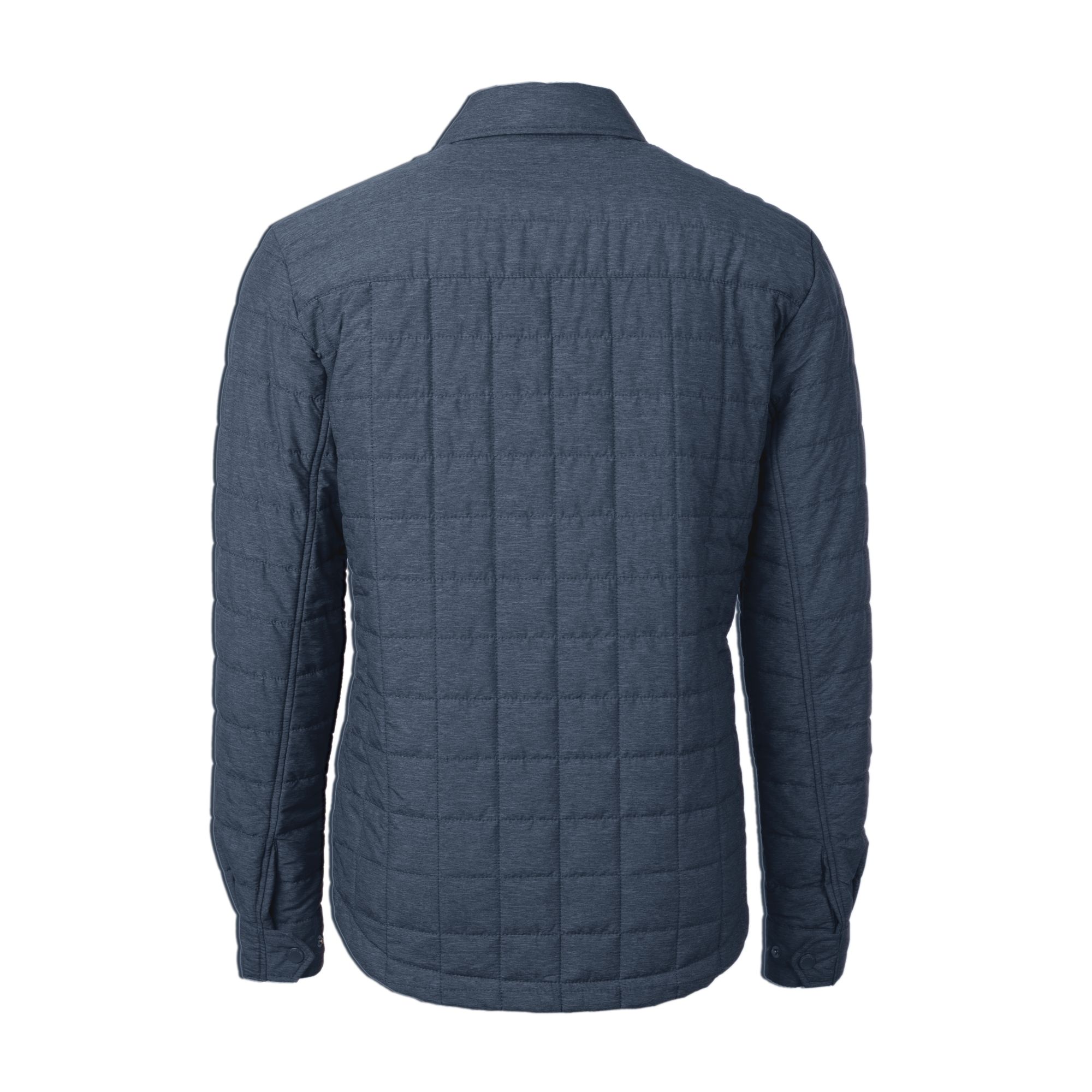 Men's Cutter & Buck Heather Navy Scranton Wilkes-Barre RailRiders Rainier PrimaLoft Eco Insulated Quilted Button-Up Shacket - Image 4