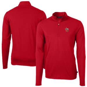 Men's Cutter & Buck Red Fort Wayne TinCaps Virtue Eco Pique Recycled Quarter-Zip Pullover Top