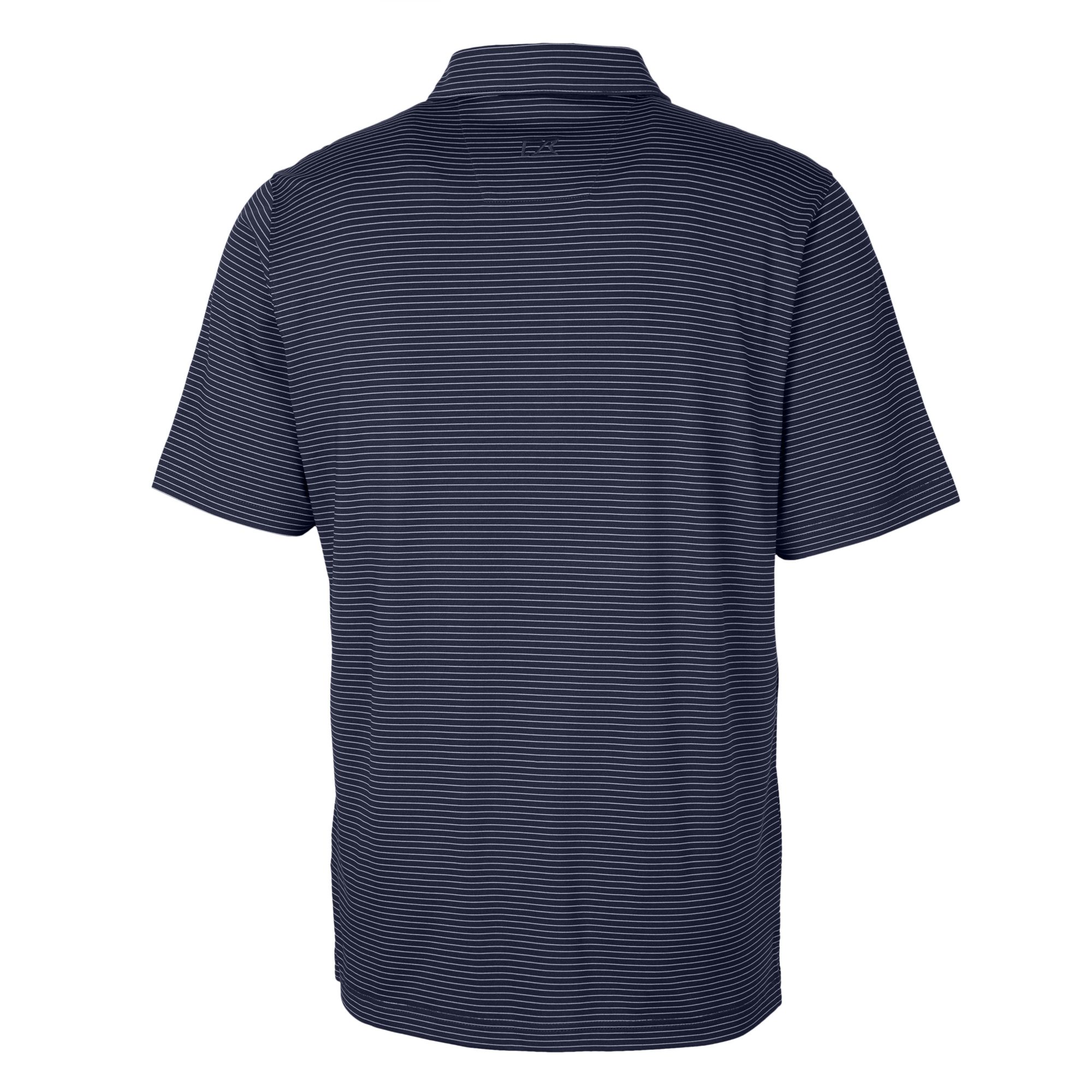 Men's Cutter & Buck Navy Toledo Mud Hens Big & Tall Forge Pencil Stripe Stretch Polo - Image 7