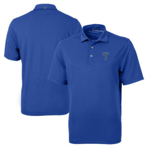Men's Cutter & Buck Blue Tulsa Drillers Big & Tall Virtue Eco Pique Recycled Polo