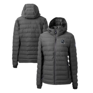 Women's Cutter & Buck Charcoal Seattle Seahawks Helmet Logo Mission Ridge Repreve Eco Insulated Full-Zip Puffer Jacket