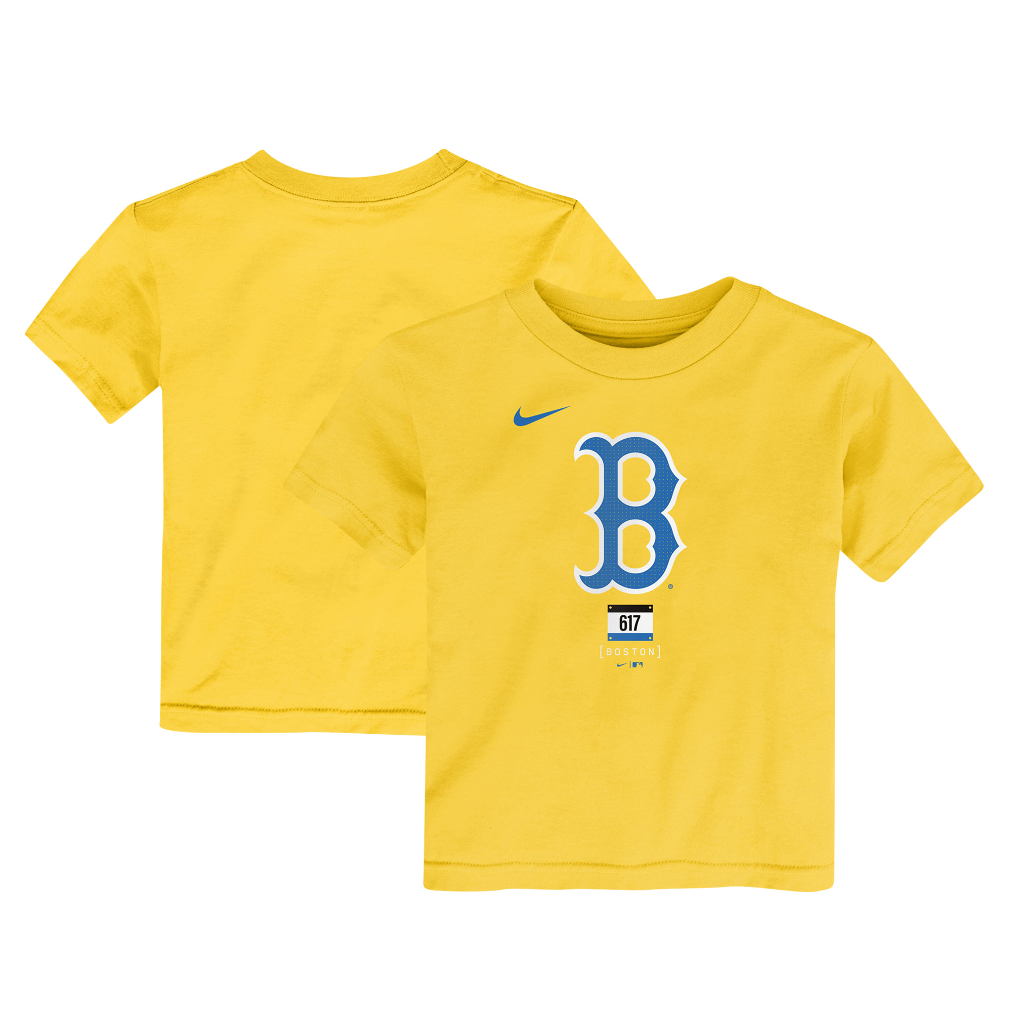 Toddler Nike Gold Boston Red Sox City Connect Large Logo T-Shirt - Image 2