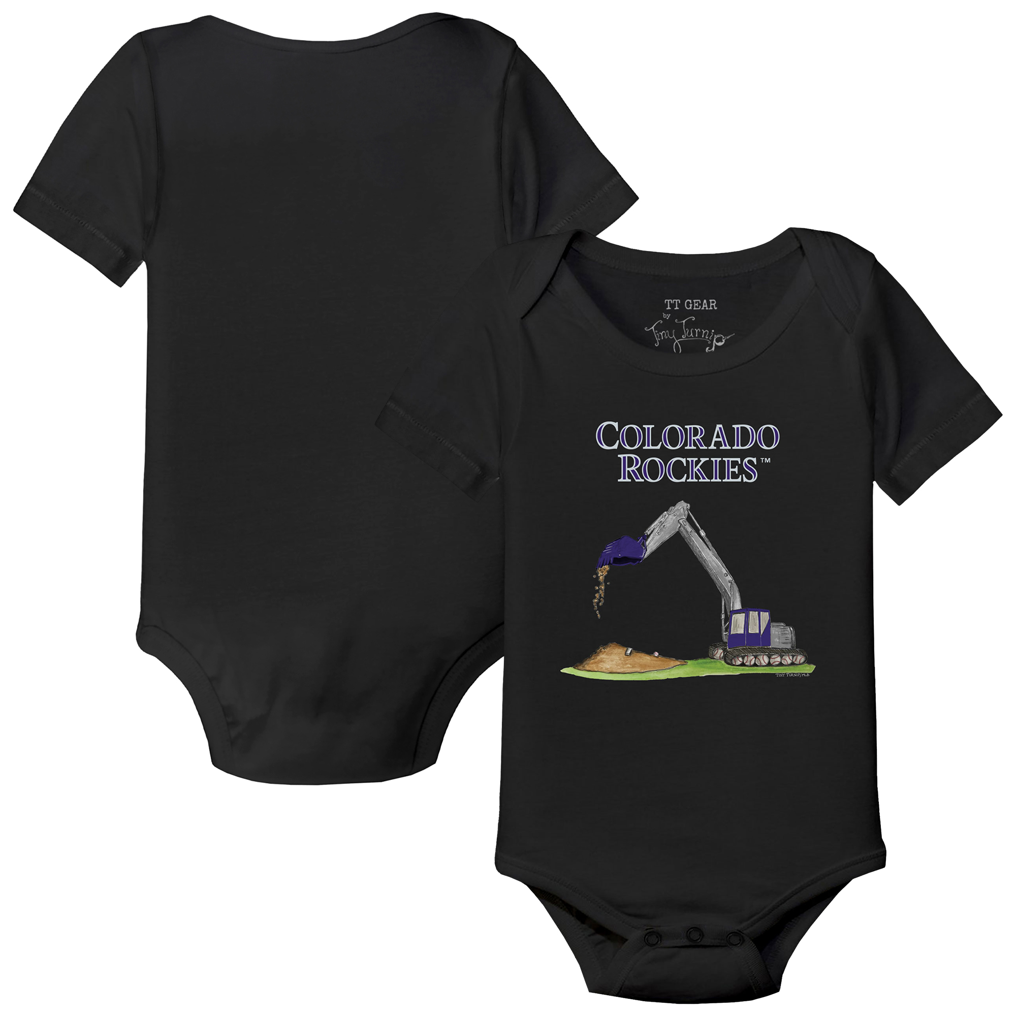 Infant Tiny Turnip Black Colorado Rockies Excavator Bodysuit
