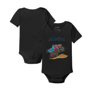 Infant Tiny Turnip Black Miami Marlins Monster Truck Bodysuit
