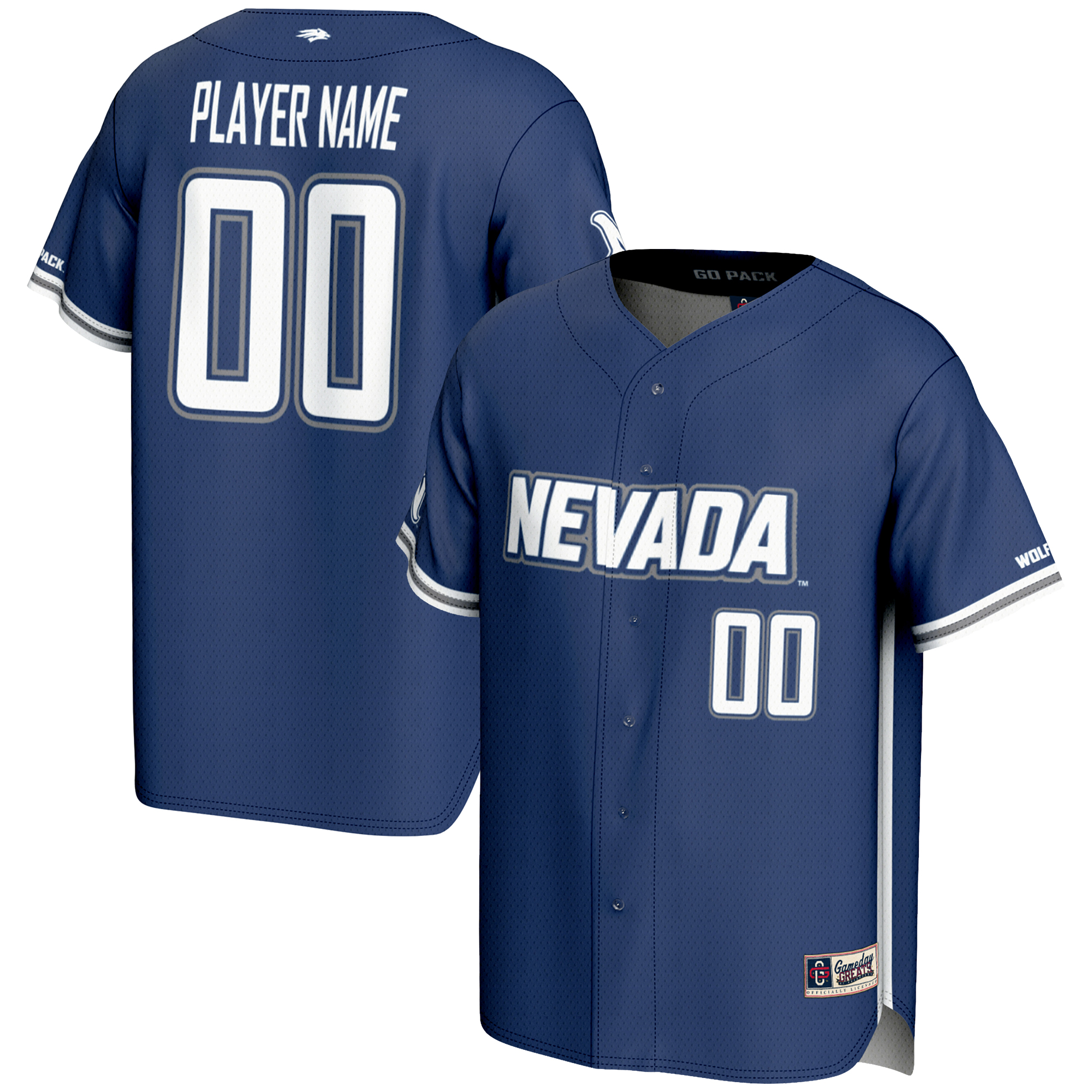 Men's GameDay Greats Navy Nevada Wolf Pack NIL Pick-A-Player Lightweight Baseball Jersey