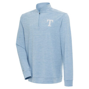 Men's Antigua  Light Blue Texas Rangers Bright Quarter-Zip Pullover Top