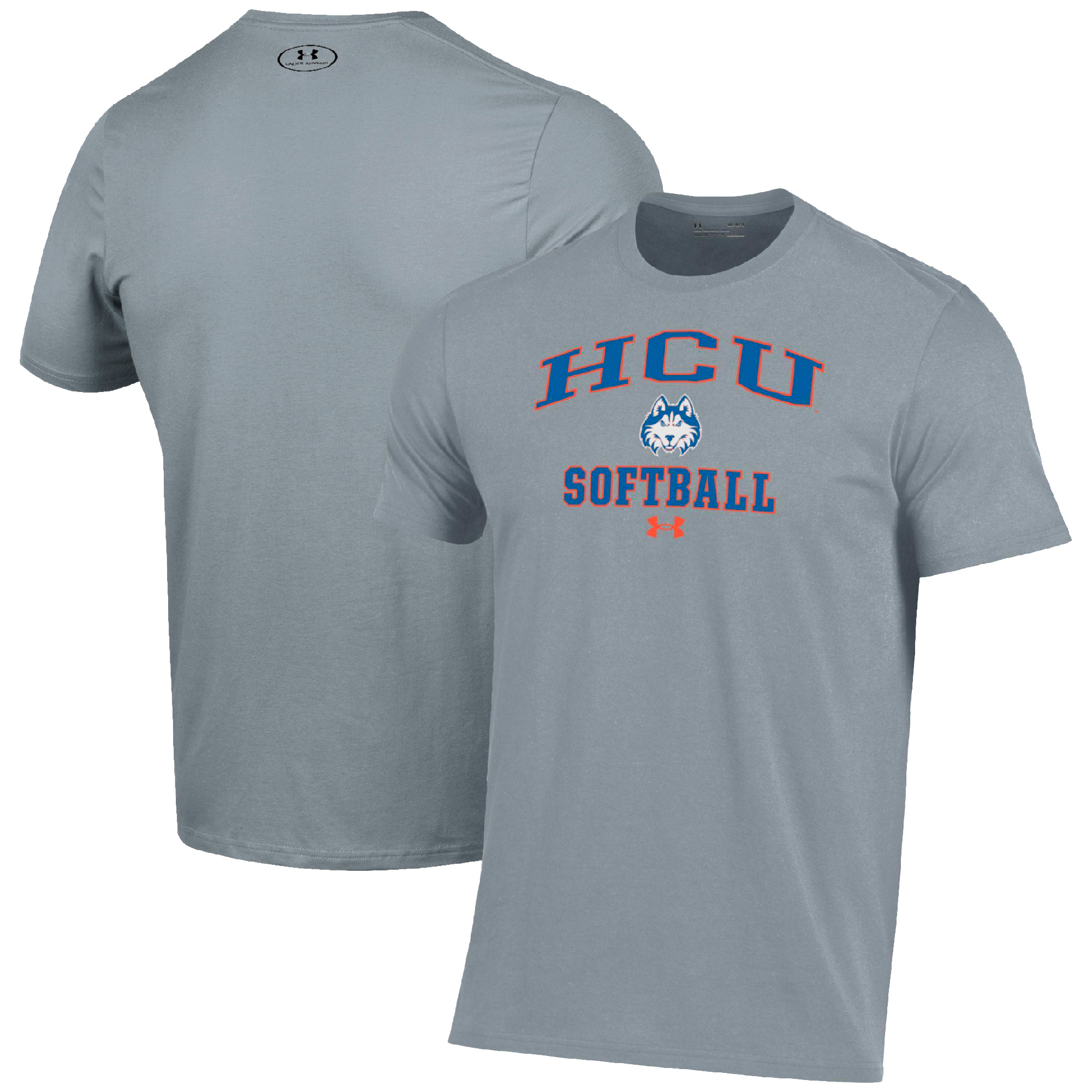 Men's Under Armour Gray Houston Christian Huskies Arch Softball Performance T-Shirt