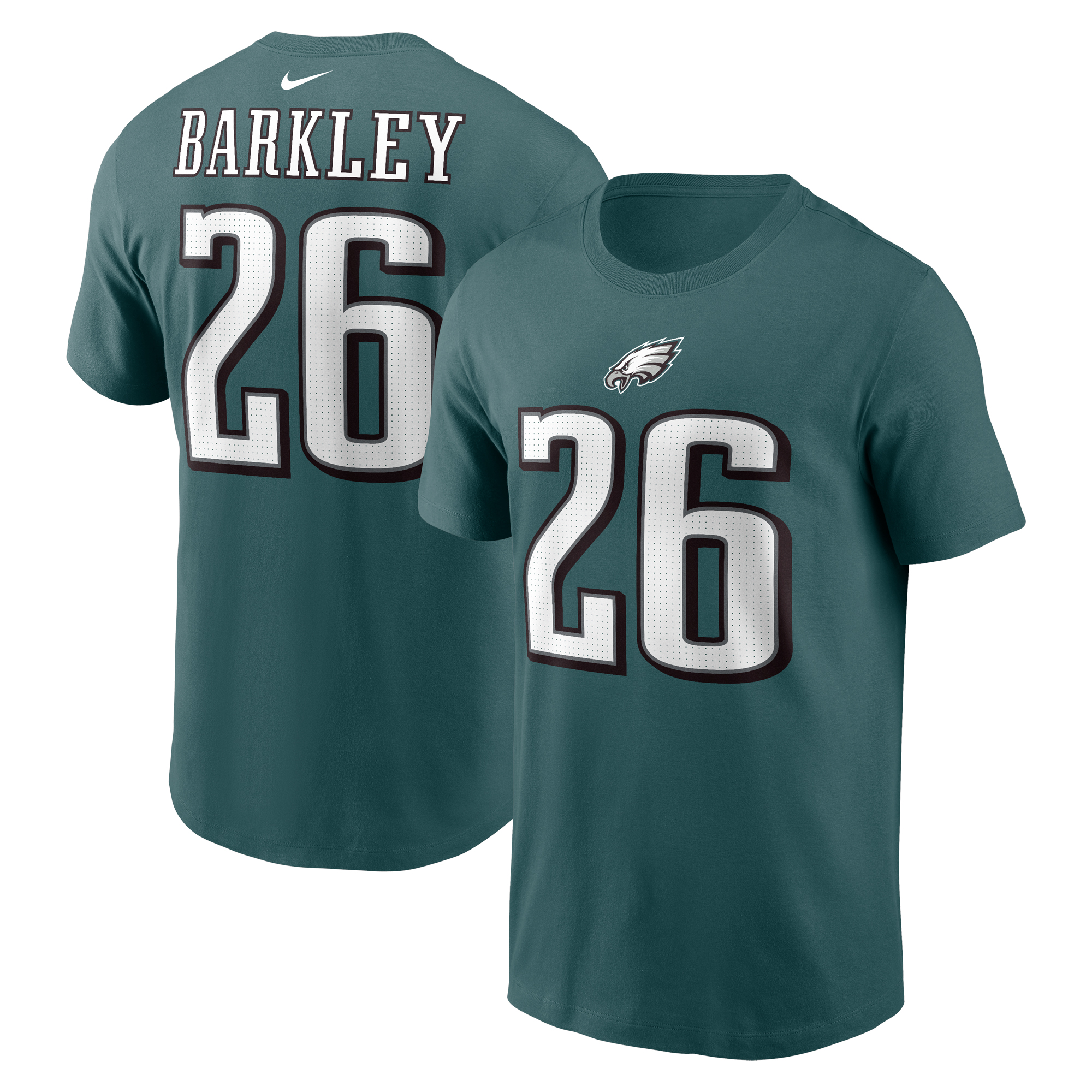 Men's Nike Saquon Barkley Midnight Green Philadelphia Eagles Player Name & Number T-Shirt - Image 2
