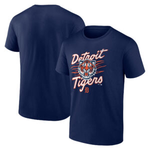 Men's  Navy Detroit Tigers Tiger Illustration T-Shirt