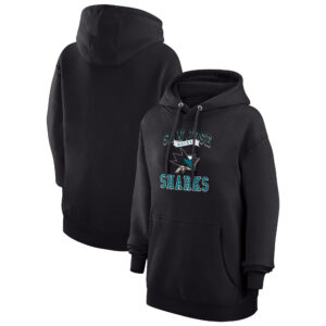 Women's G-III 4Her by Carl Banks Black San Jose Sharks Team Logo Tri-Blend Fleece Pullover Hoodie
